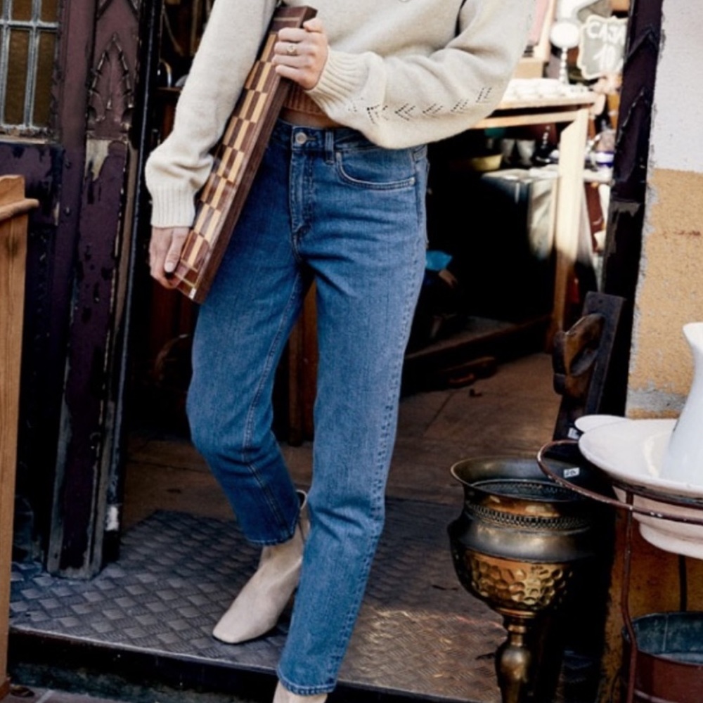 & other stories favorite cut jeans mid blue 24/30